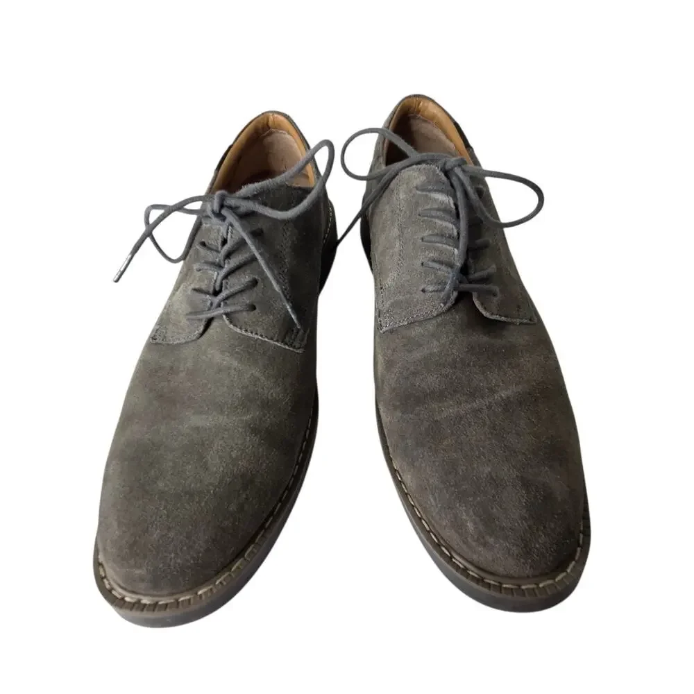 G.H. Bass & Co Mens Pasadena Grey Leather‎ Suede Shoes SZ 8W No Insoles Office